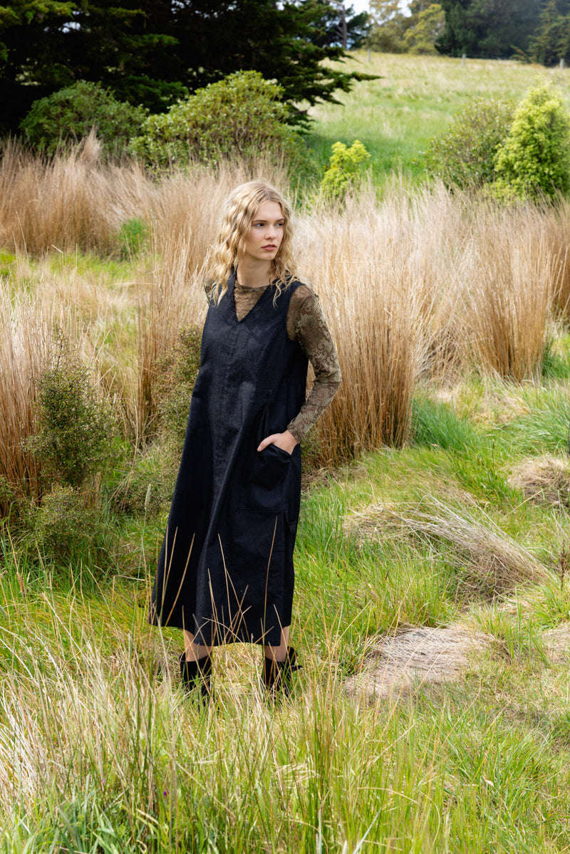 Neris Lennox Pinafore - Granite