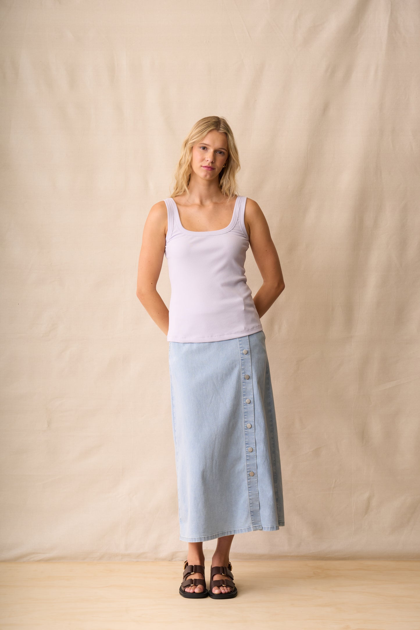 Neris Noah Square Neck Tank - Iris