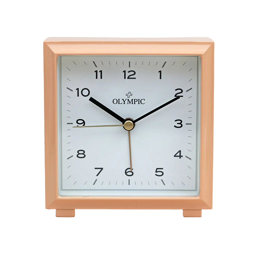 Olympic Square Metal Alarm Clock - Apricot