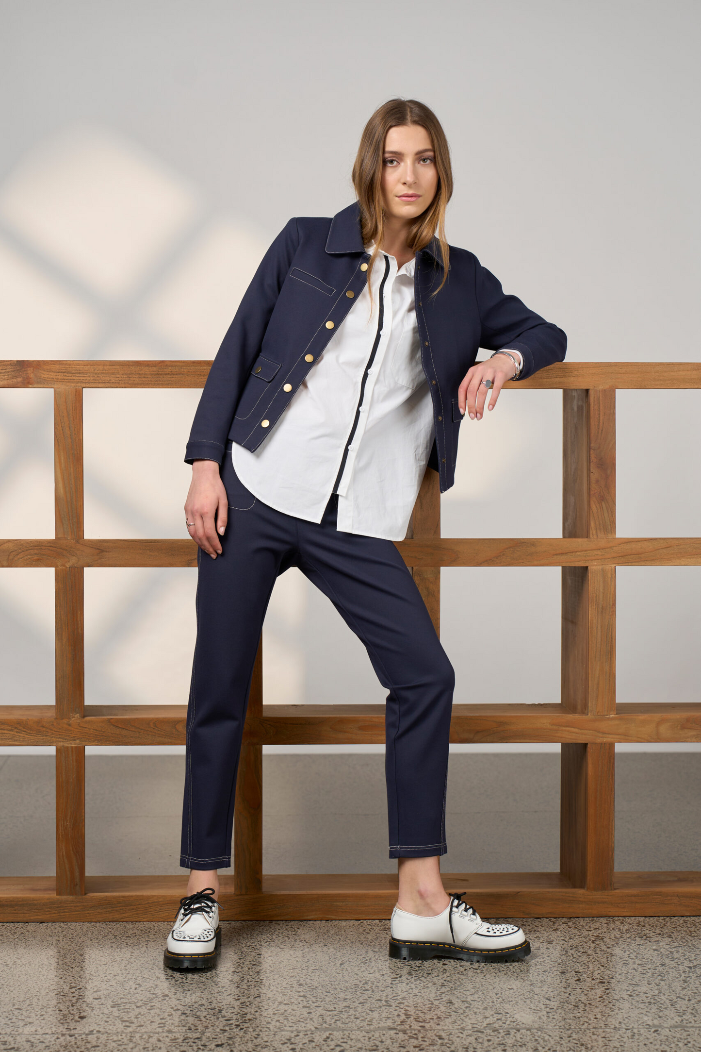 Madly Sweetly Mixed Media Shirt - White