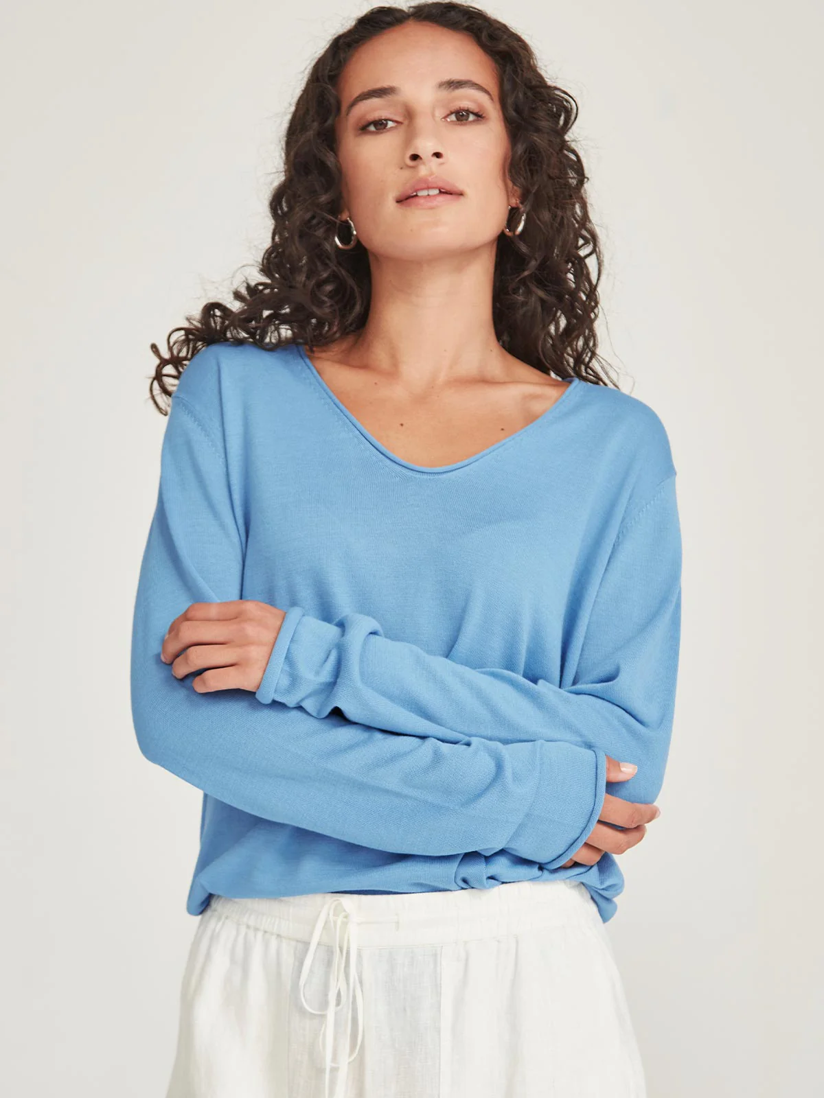 Sills Vinnie V Neck - Sky Blue