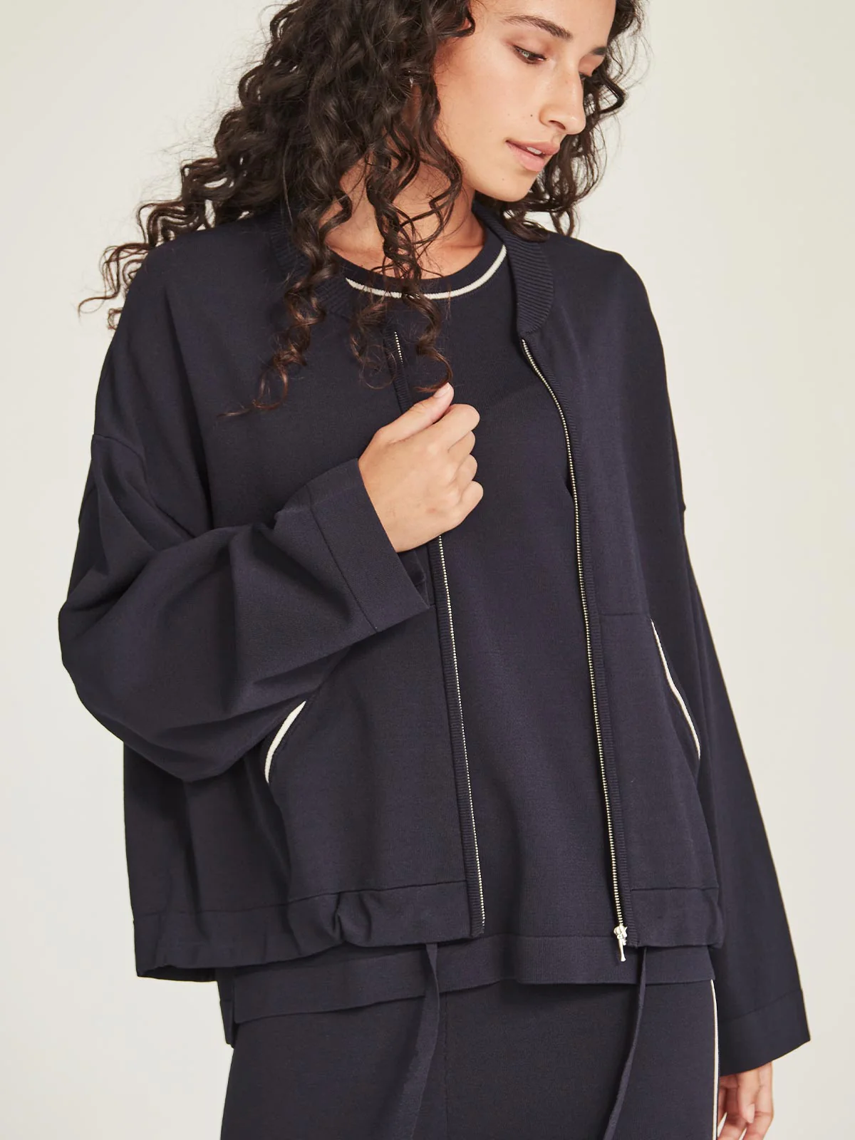 Sills Rumer Knit Bomber - Navy