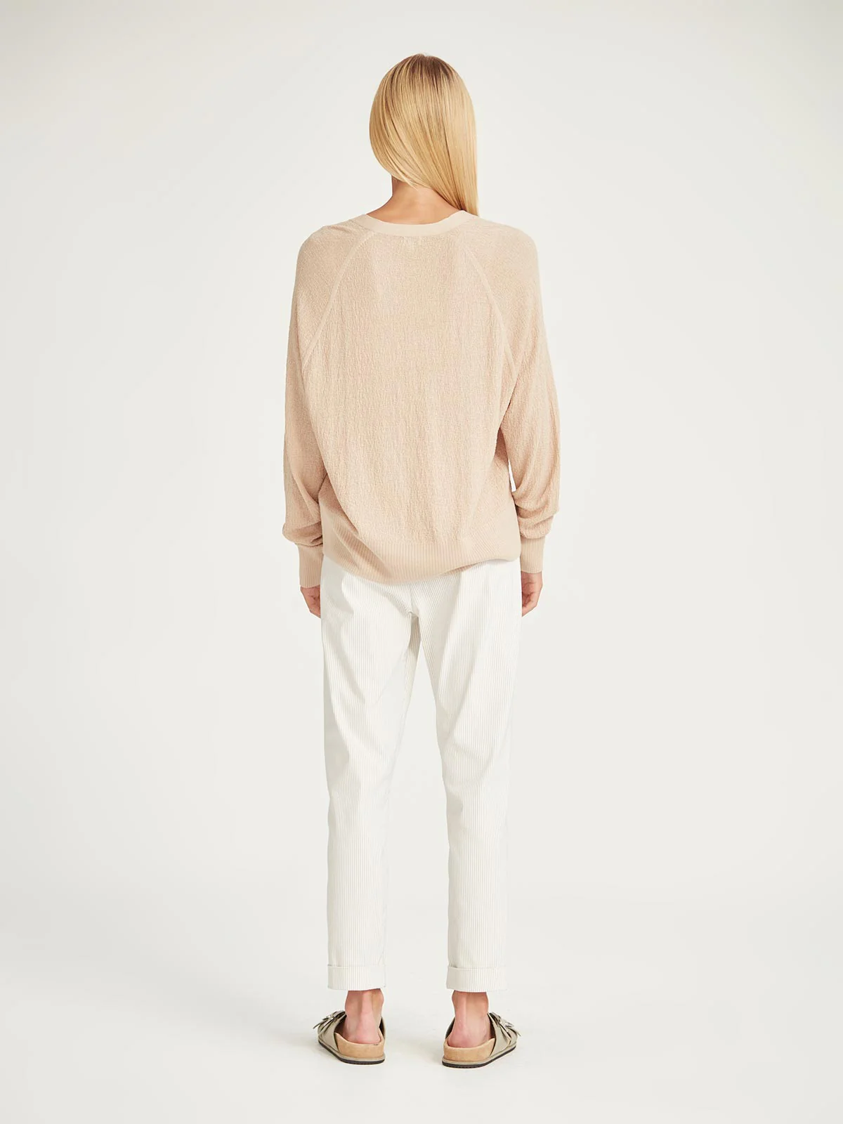 Sills Santorini Cuffed Hepburn Pant - Natural Stripe