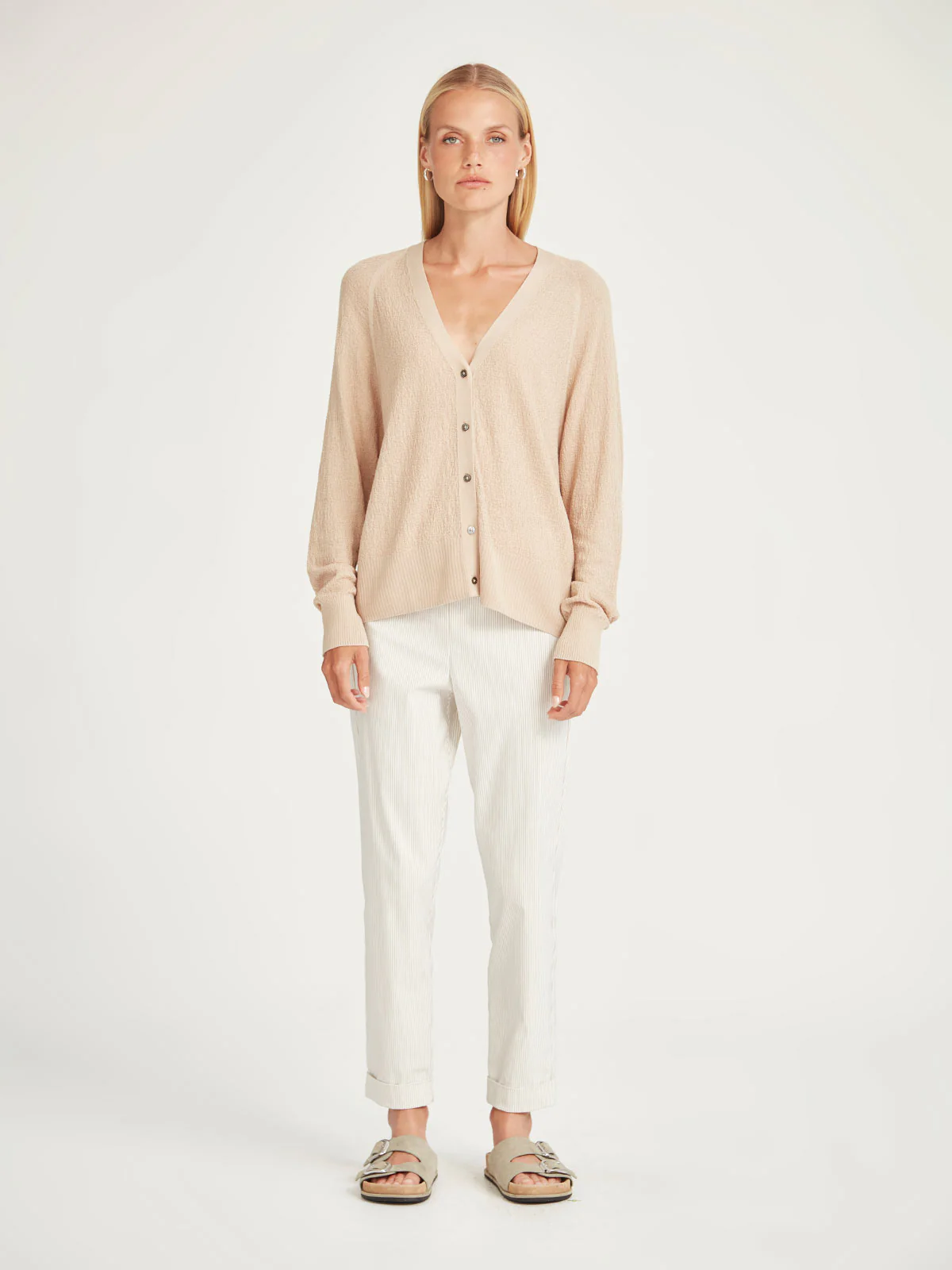 Sills Santorini Cuffed Hepburn Pant - Natural Stripe