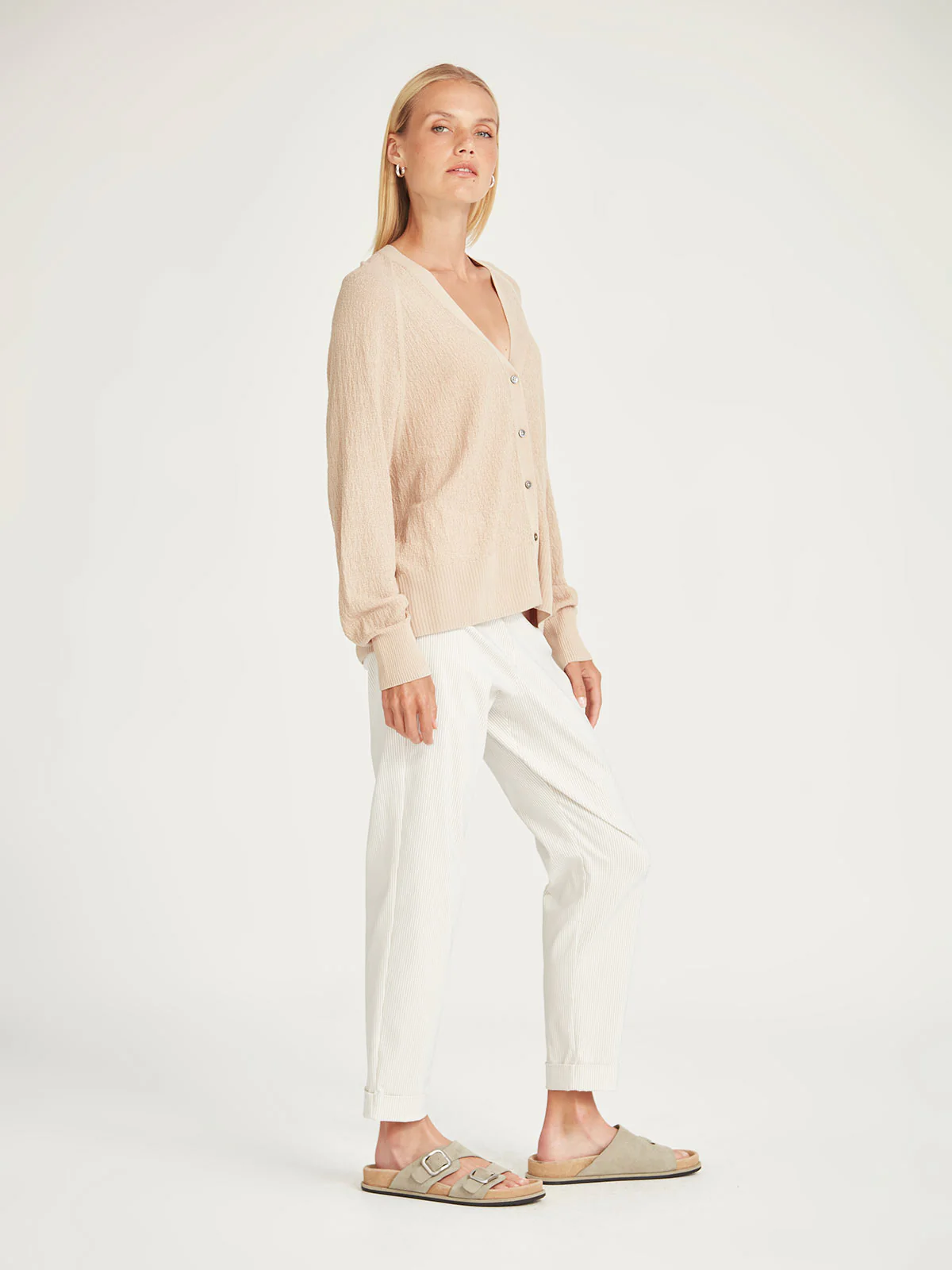 Sills Santorini Cuffed Hepburn Pant - Natural Stripe
