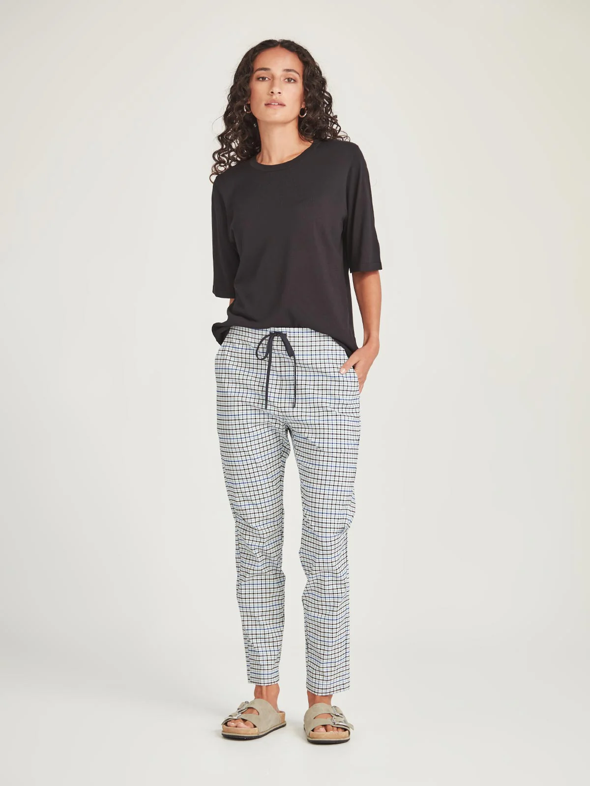 Sills Nautilus Check Emily Pant - Blue Check