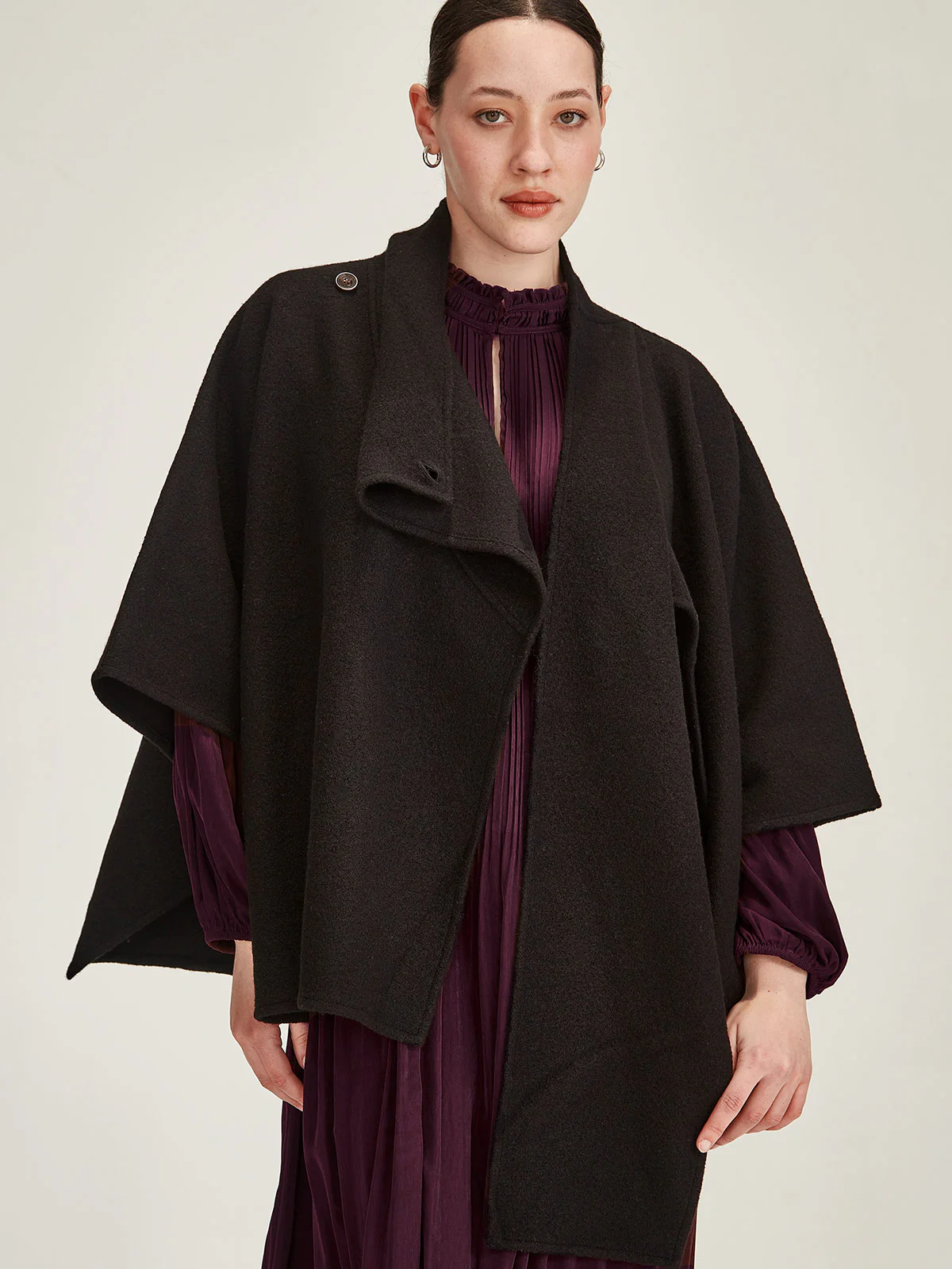 Sills Tilly Wool Cape - Black