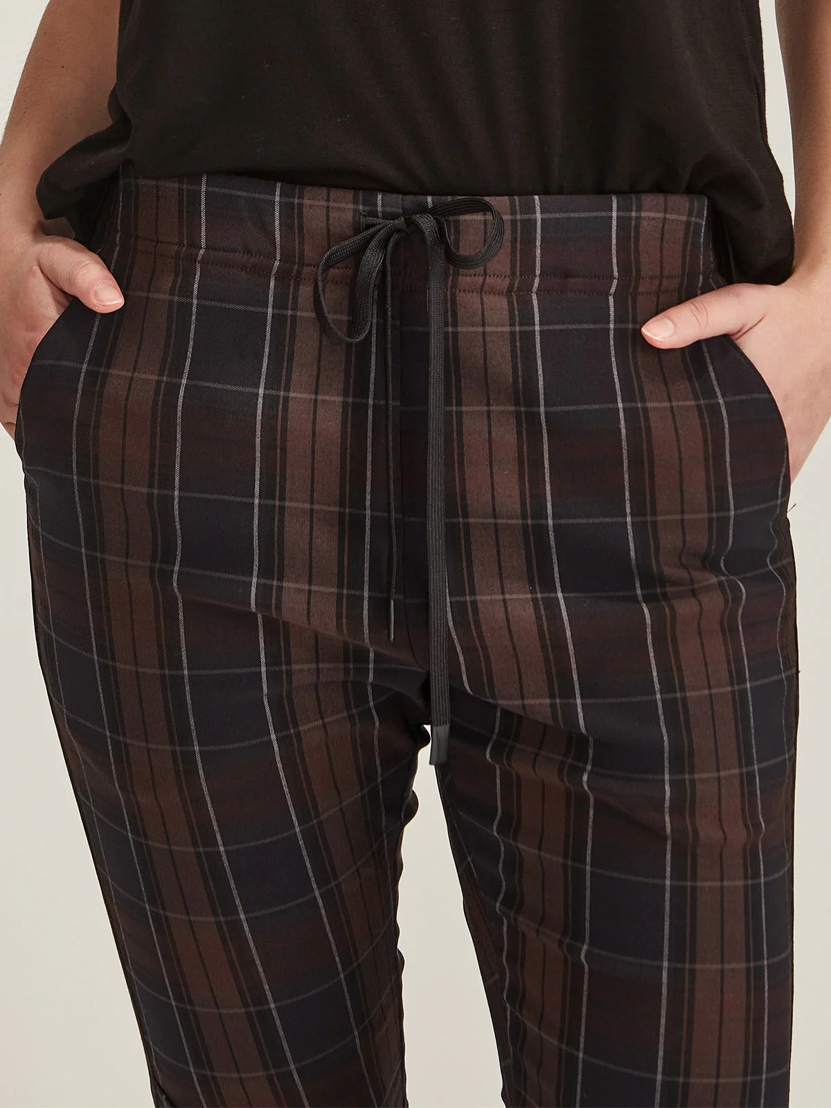 Sills Plaid Emily Jogger - Chocolate Plaid