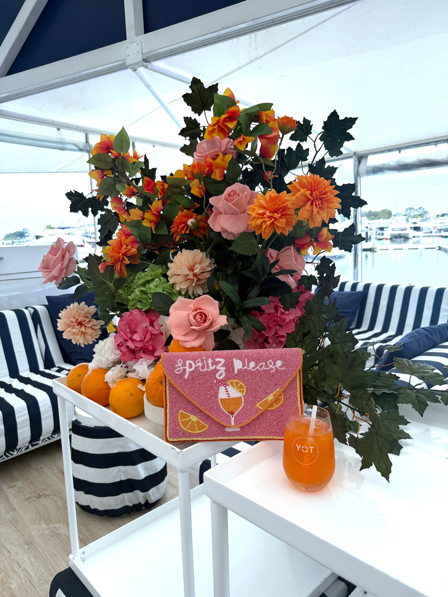 Dark Hampton Spritz Please Beaded Bag