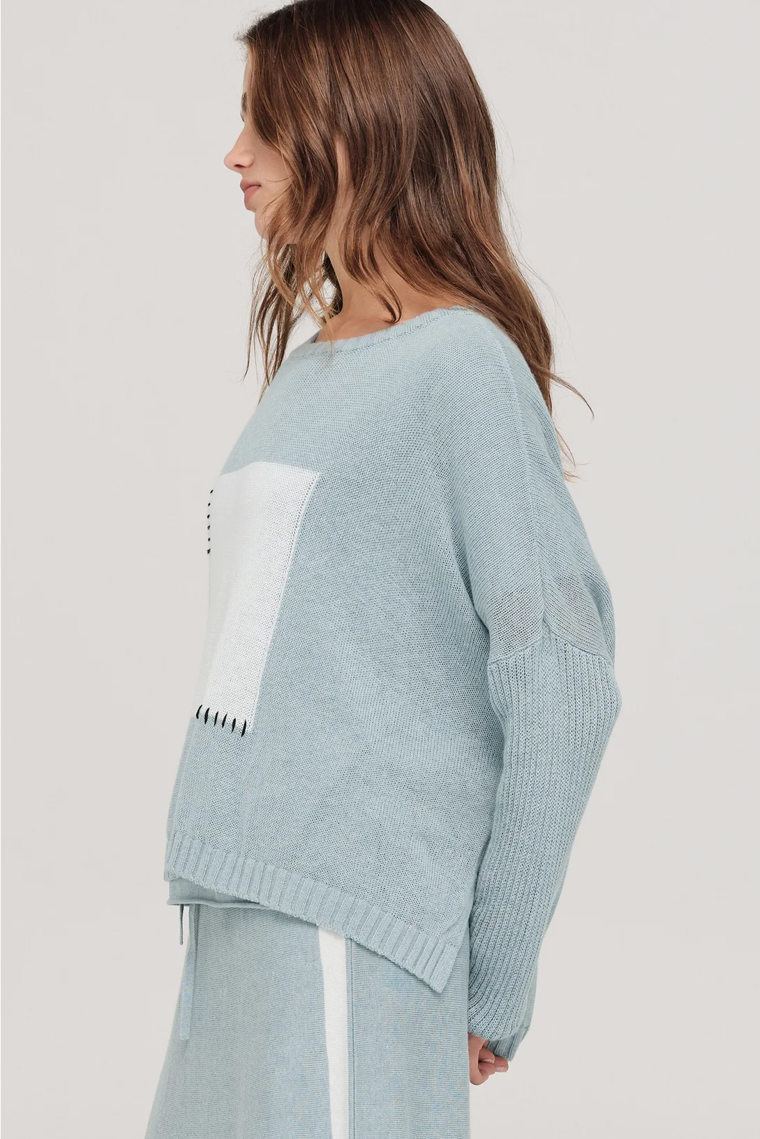 Taylor Squared Lucent Sweater - Mist/Ivory