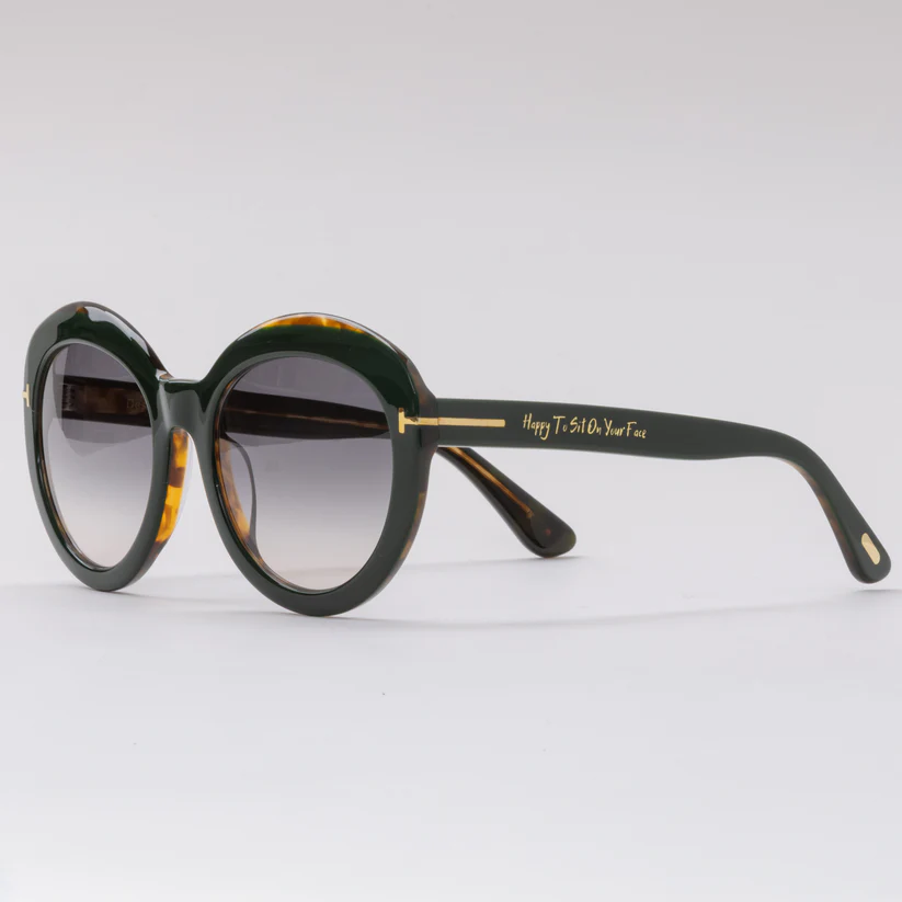 Happy To Sit On Your Face Vanilla Sunglasses - Moss