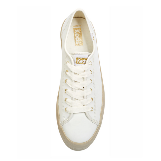 Keds Triple Up Leather Sneaker - Shine Foxing White