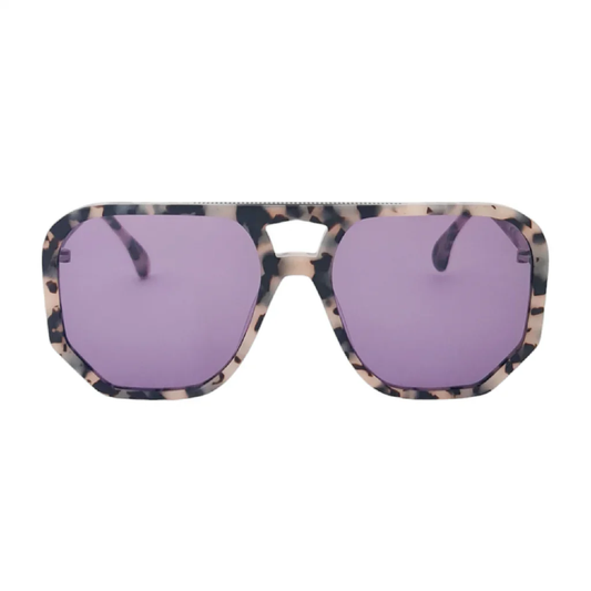 AGE Wager Sunglasses - Matt Milky Tort with Grey Lenses