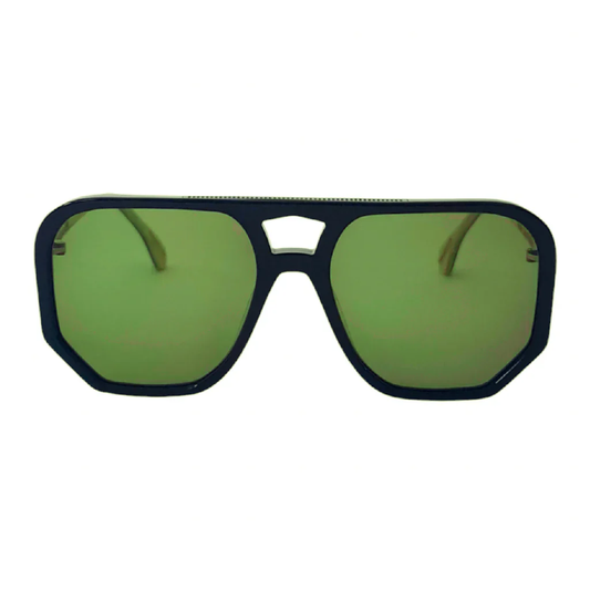 AGE Wager Sunglasses - Black with Green Lenses