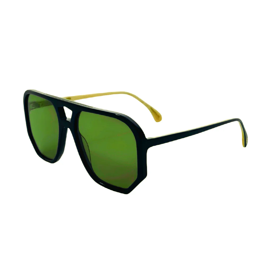 AGE Wager Sunglasses - Black with Green Lenses