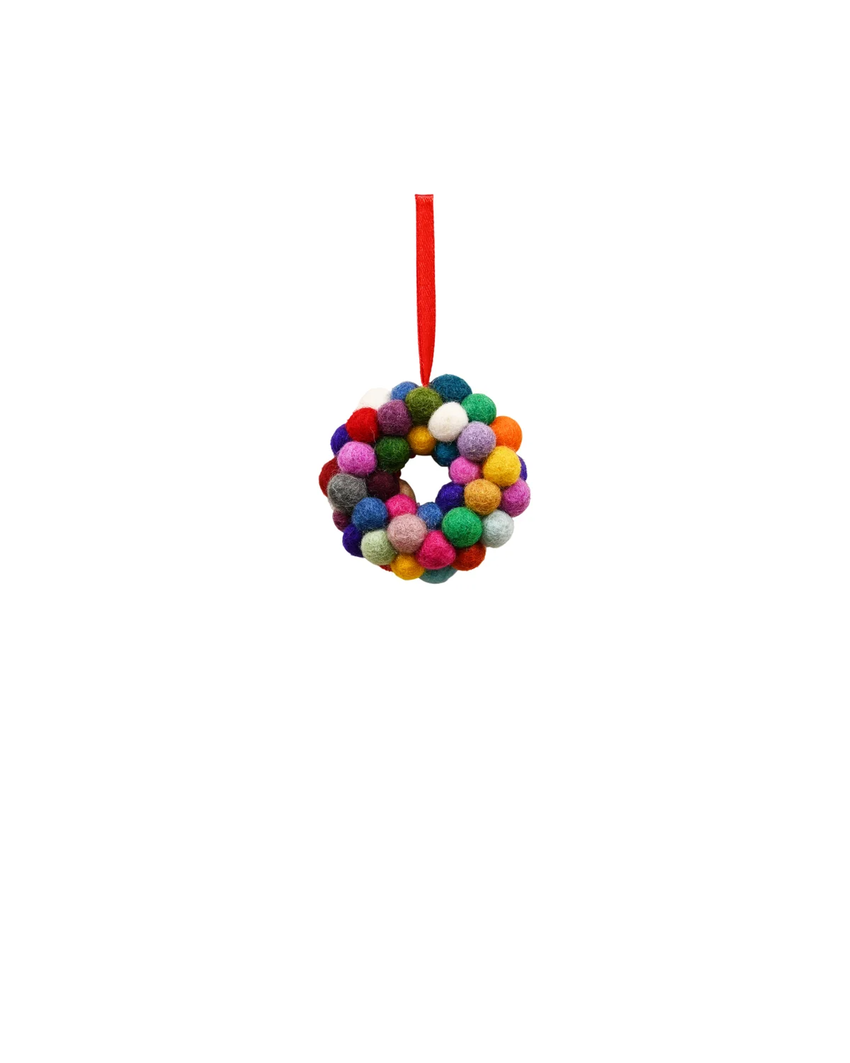 Maytime Felt Hanging Wreath - Multi Coloured Cluster