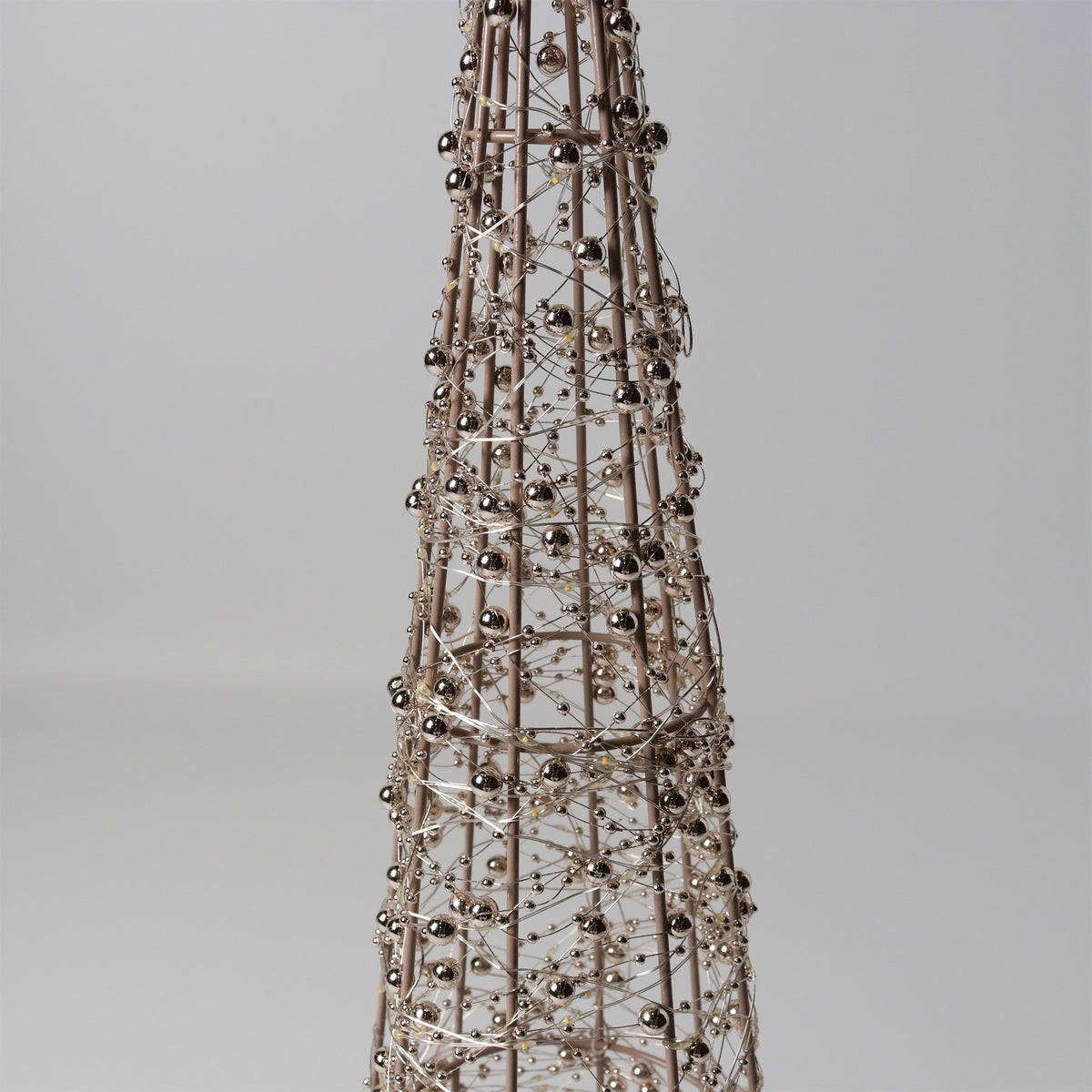 Le Forge Vienna Cone Beaded Tree with Lights 80cm - Champagne