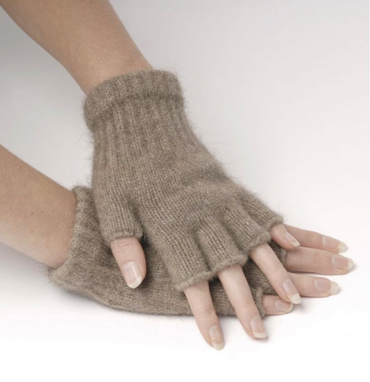 Kapeka Merinosilk Fingerless Gloves - Earth
