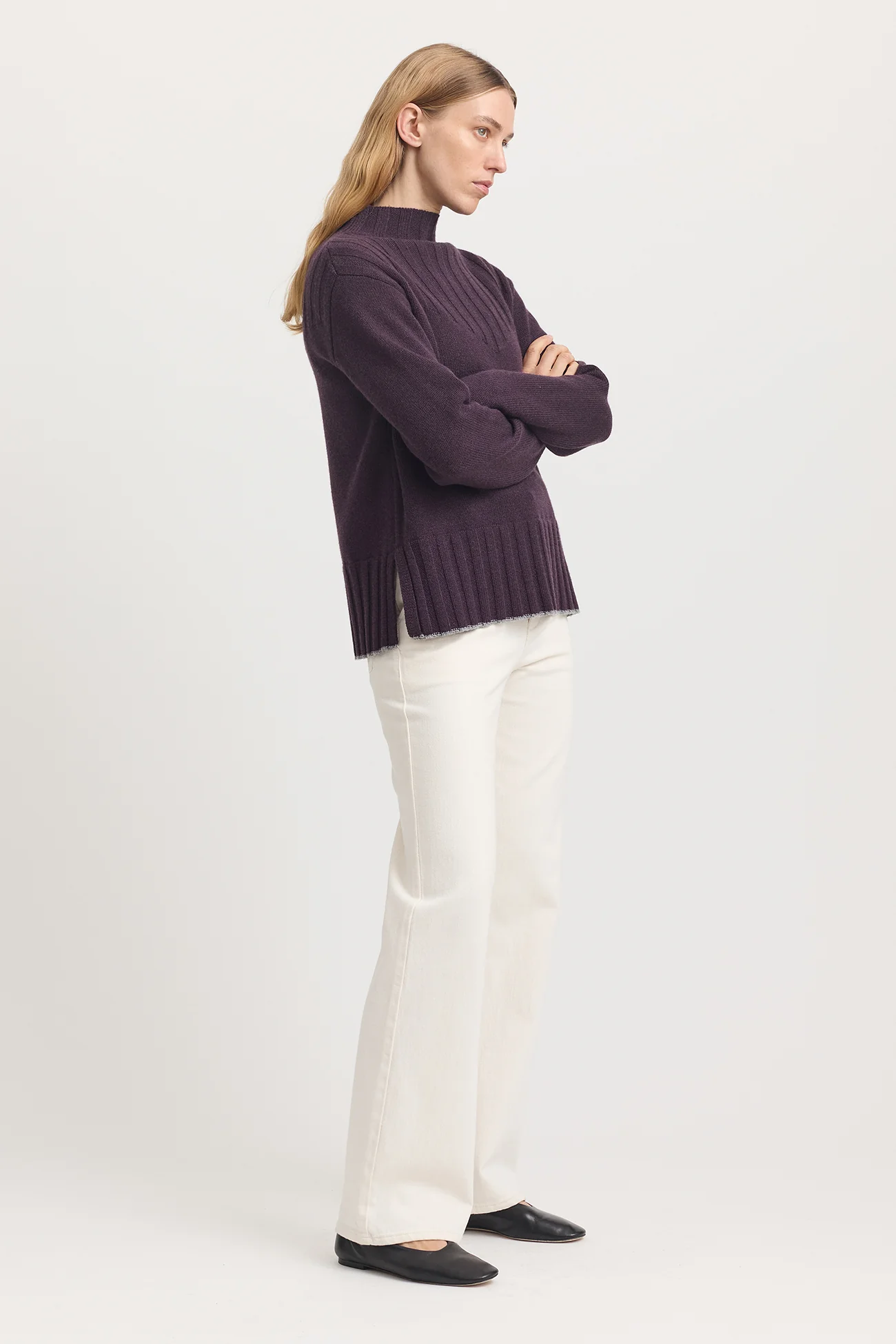 Toorallie Wide Rib Mock Neck - Sumak