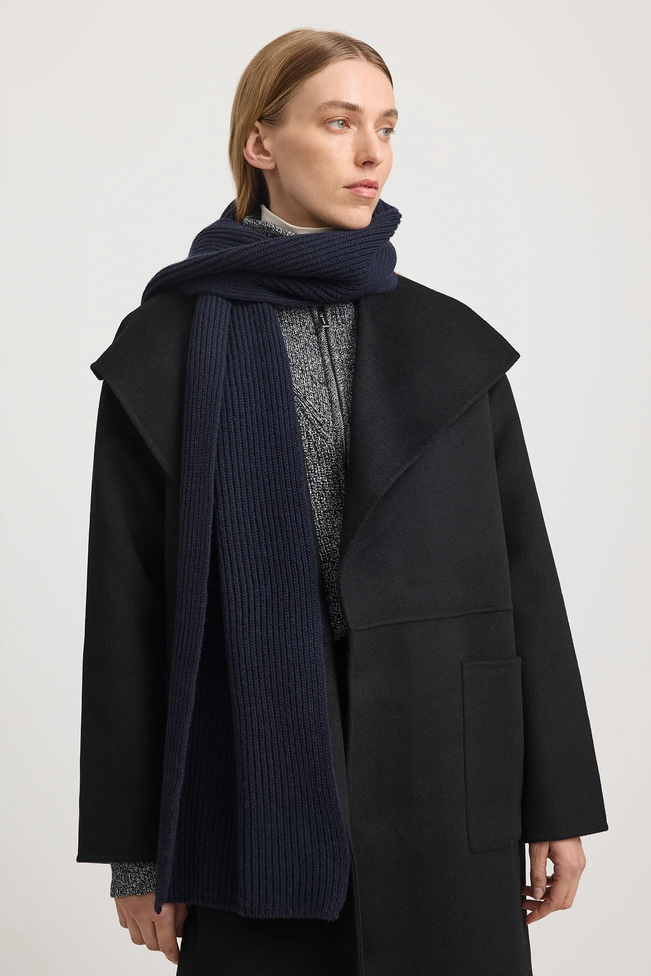 Toorallie Rib Knit Scarf - French Navy