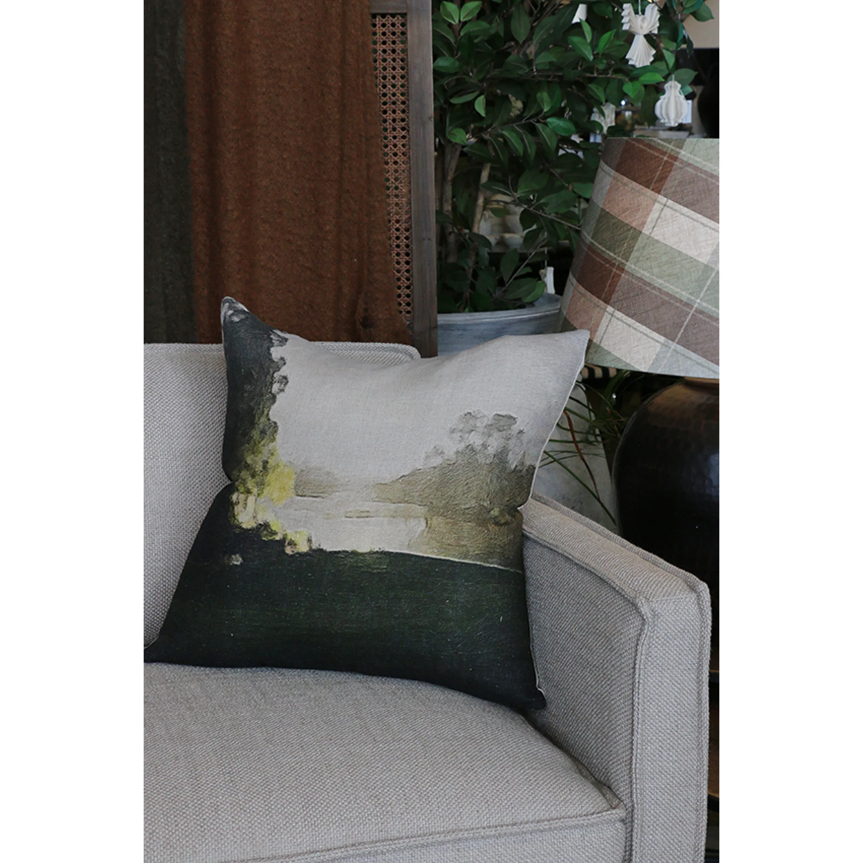 CC Interiors Huka Riverside Linen Cushion 50x50