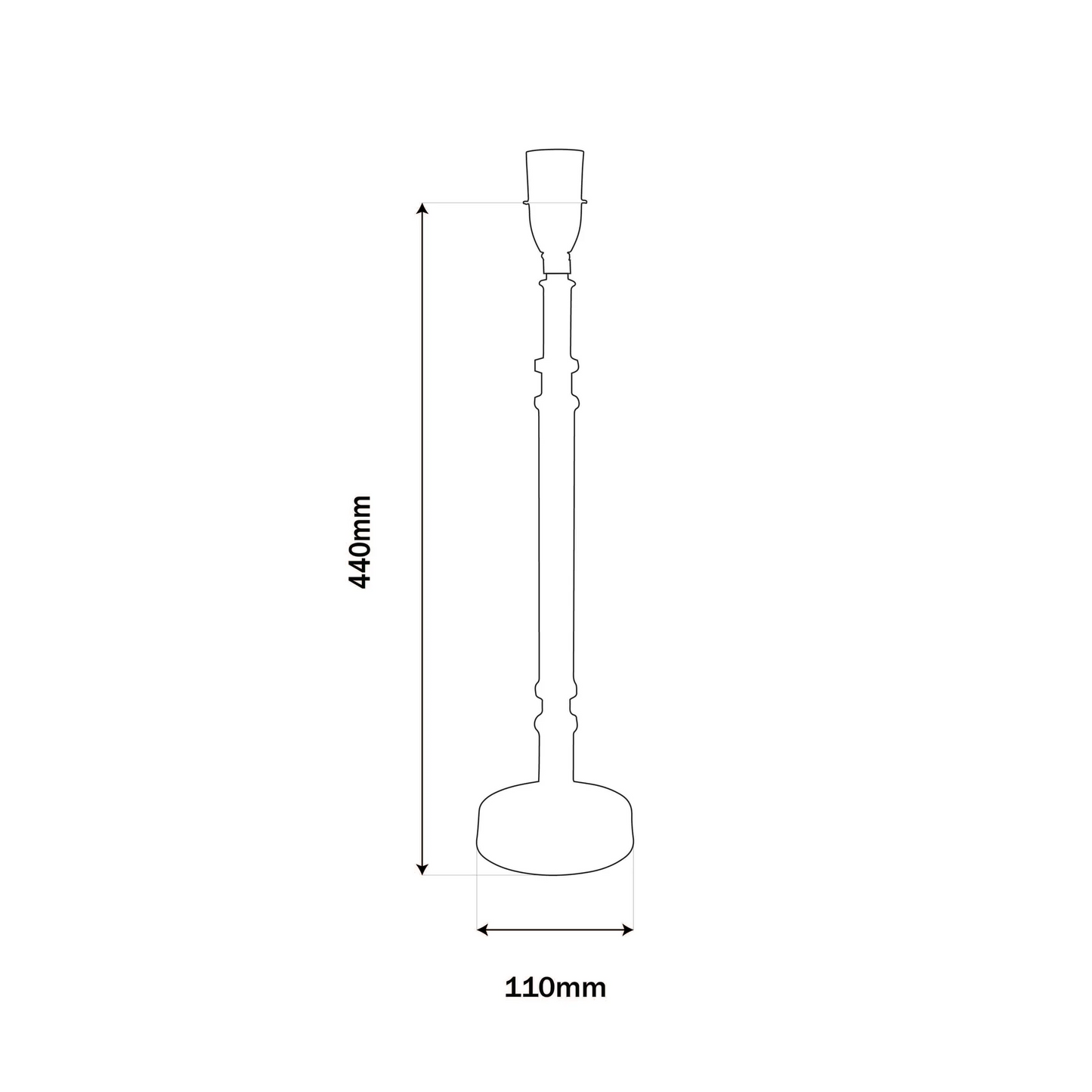 CC Interiors Candle Lamp Base Brass Finish
