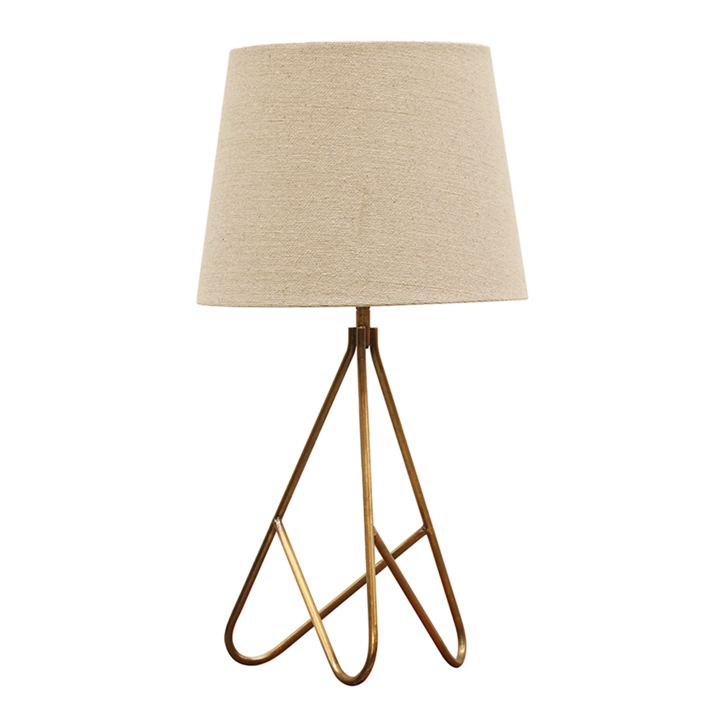 CC Interiors Tripod Lamp Base in Antique Brass Finish