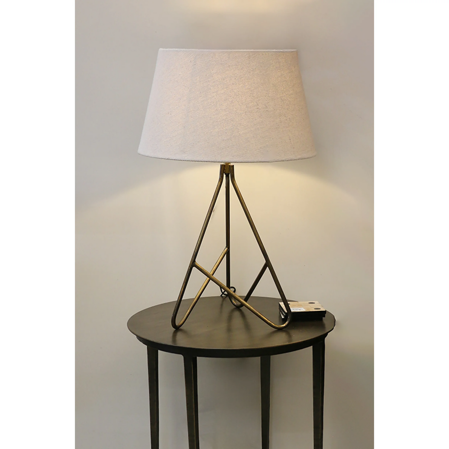 CC Interiors Tripod Lamp Base in Antique Brass Finish