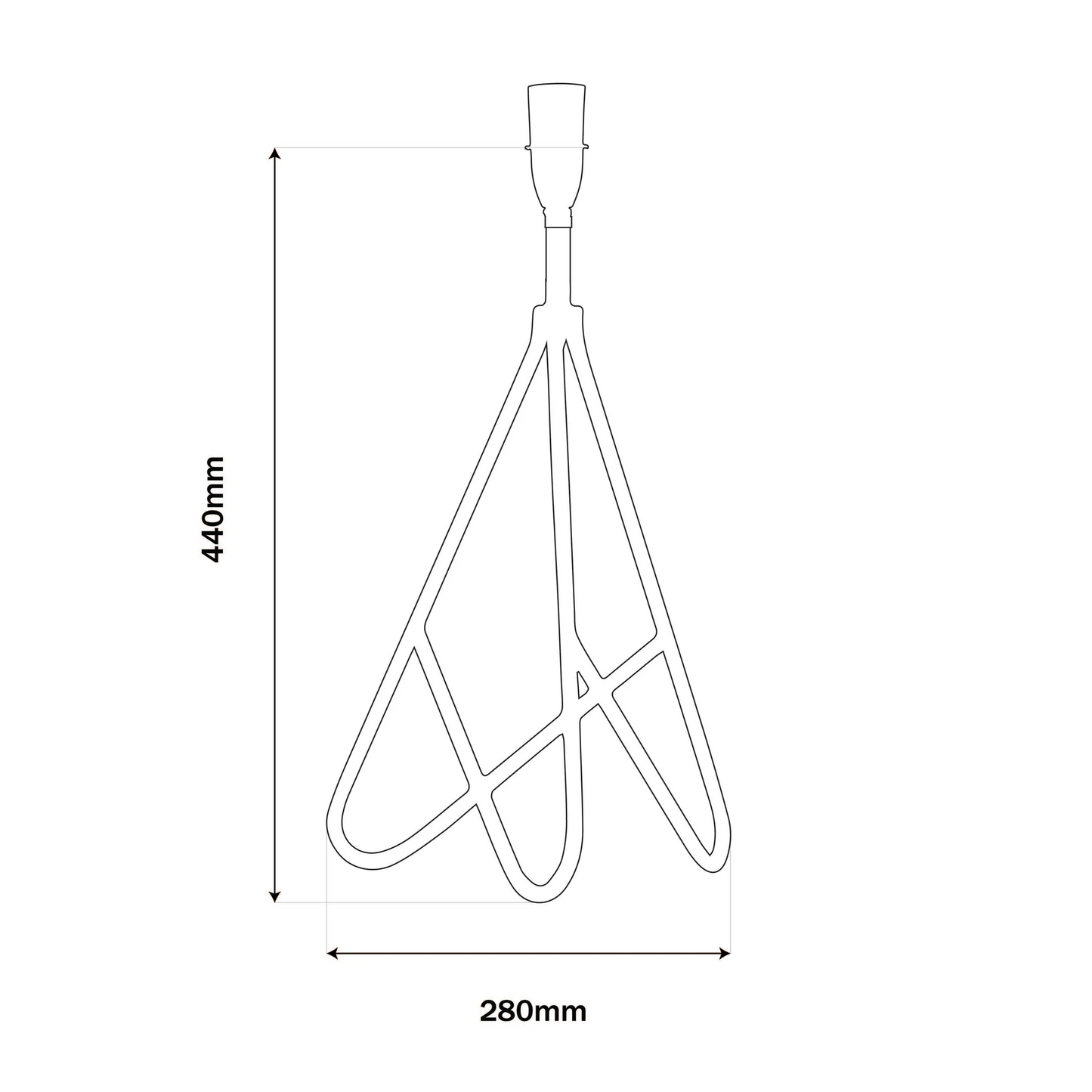 CC Interiors Tripod Lamp Base in Antique Brass Finish