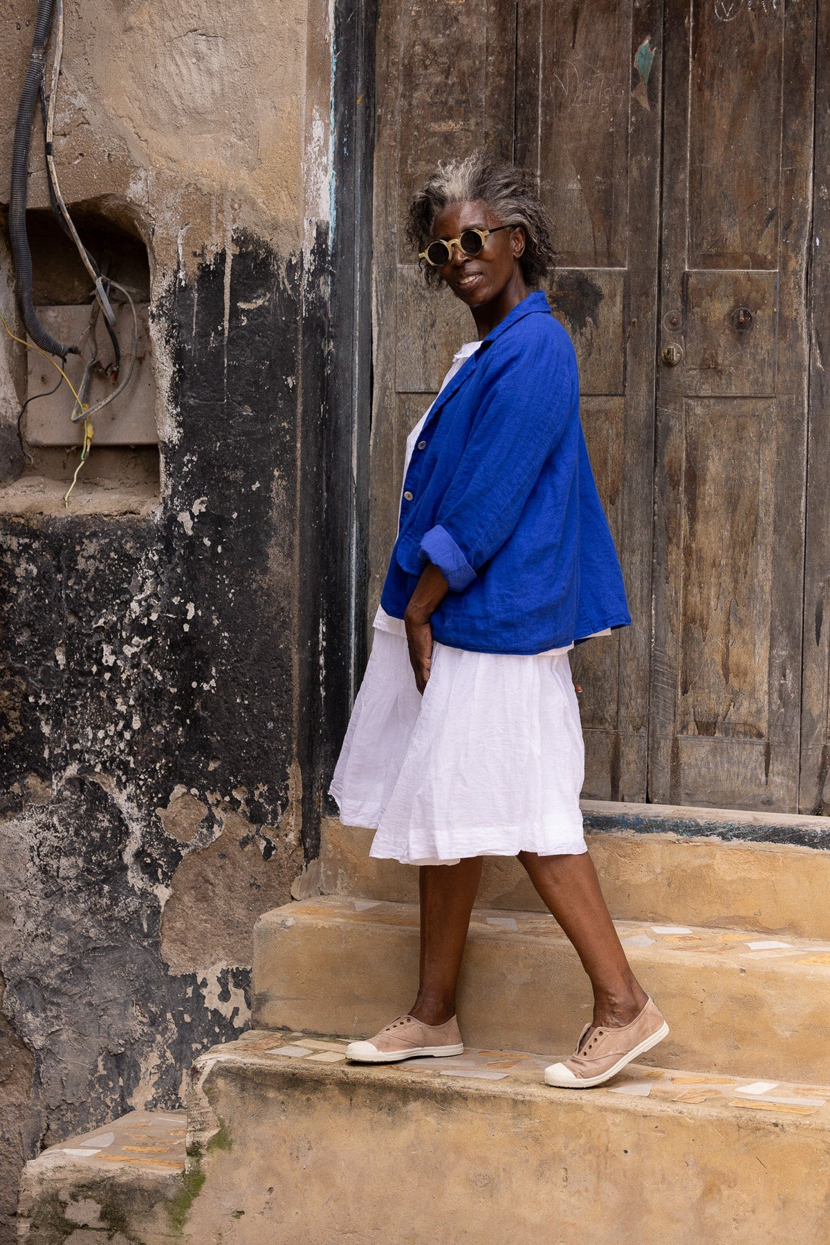 Meg By Design Baridi Jacket Linen - Cobalt