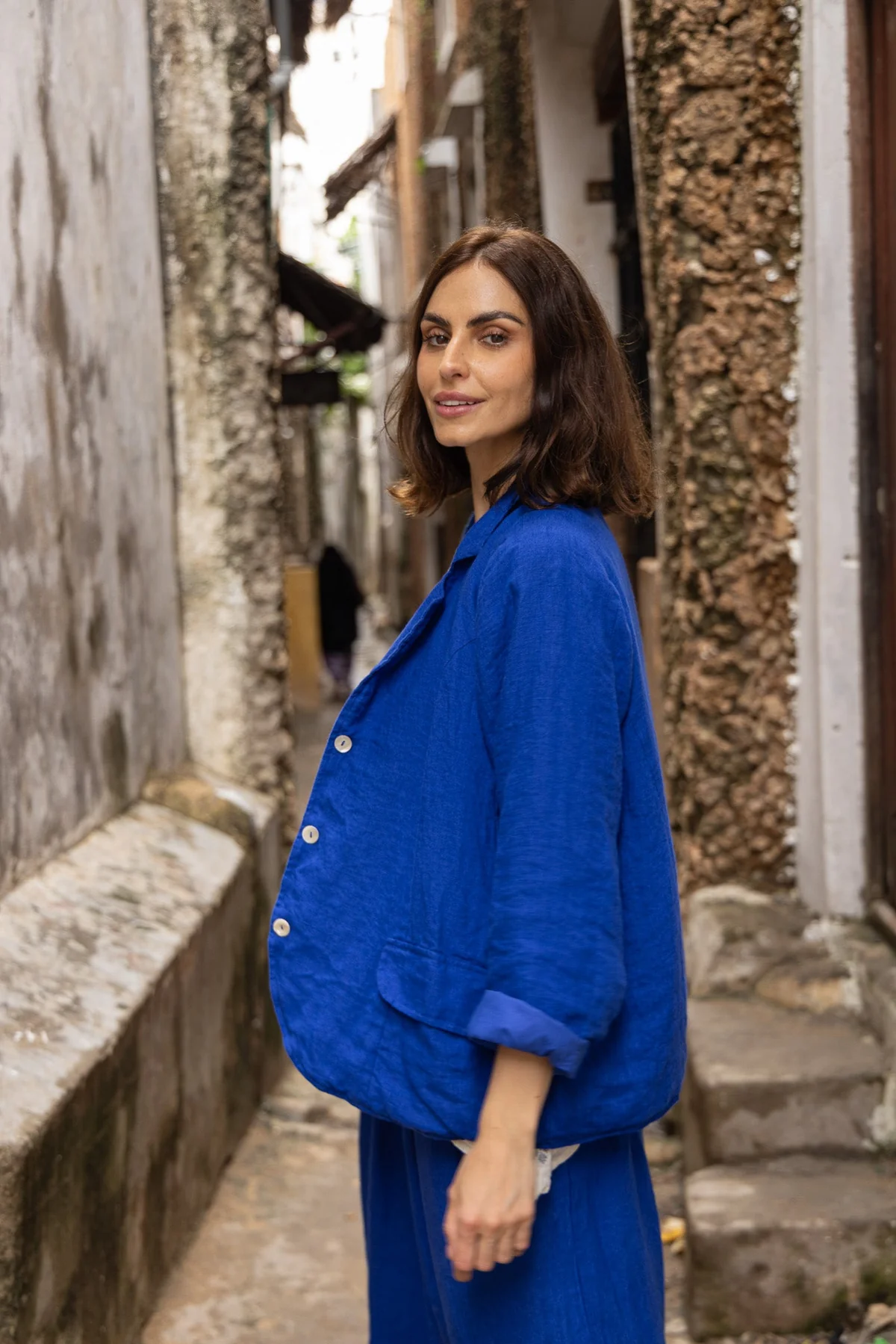 Meg By Design Baridi Jacket Linen - Cobalt