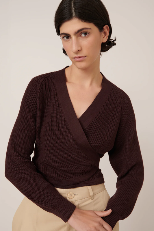 Kowtow Composure Cardigan - Mahogany