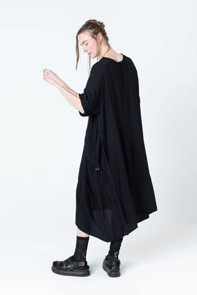 Company Of Strangers Court Dress - Black Seersucker