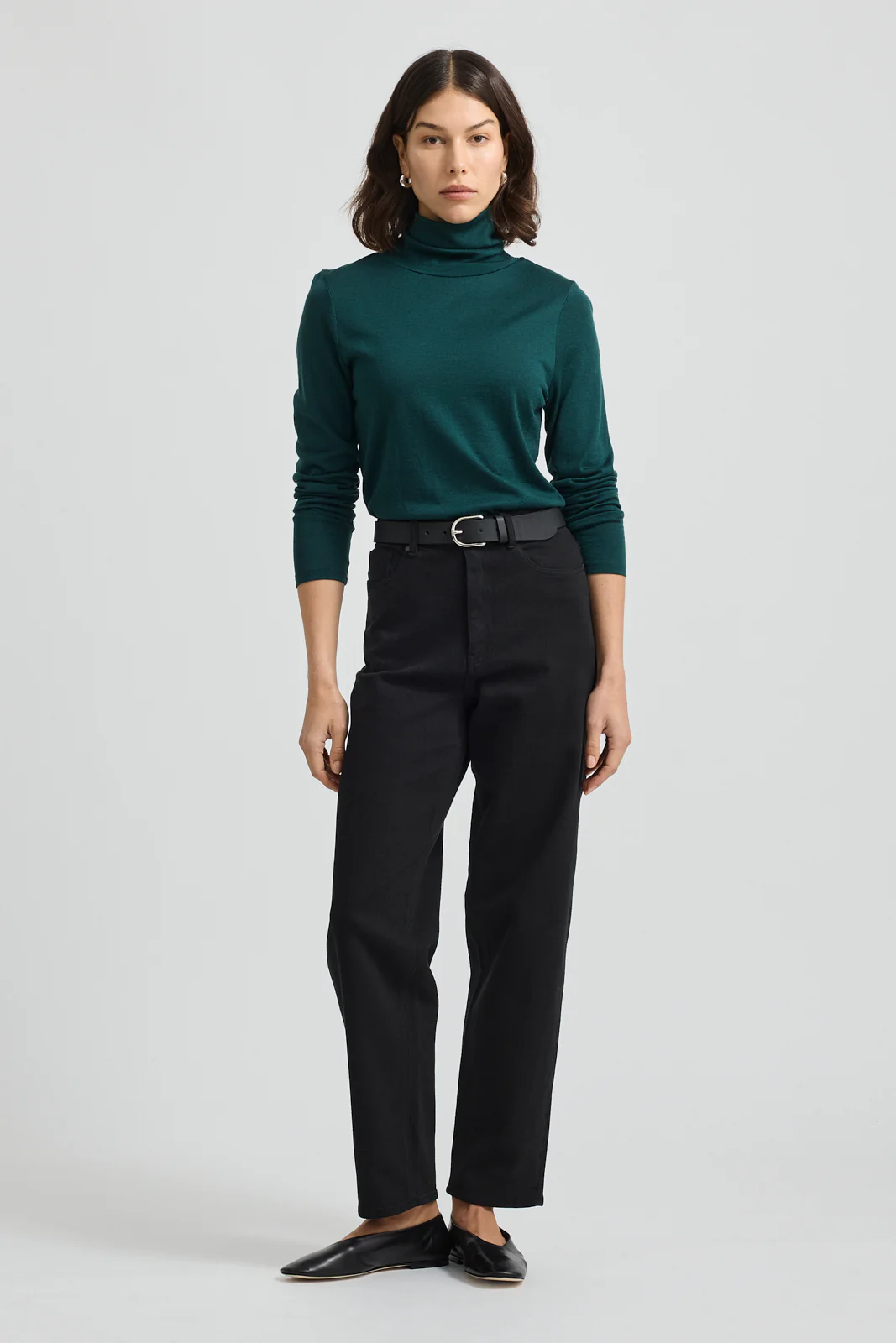 Toorallie Turtle Neck Merino Tee - Cedar