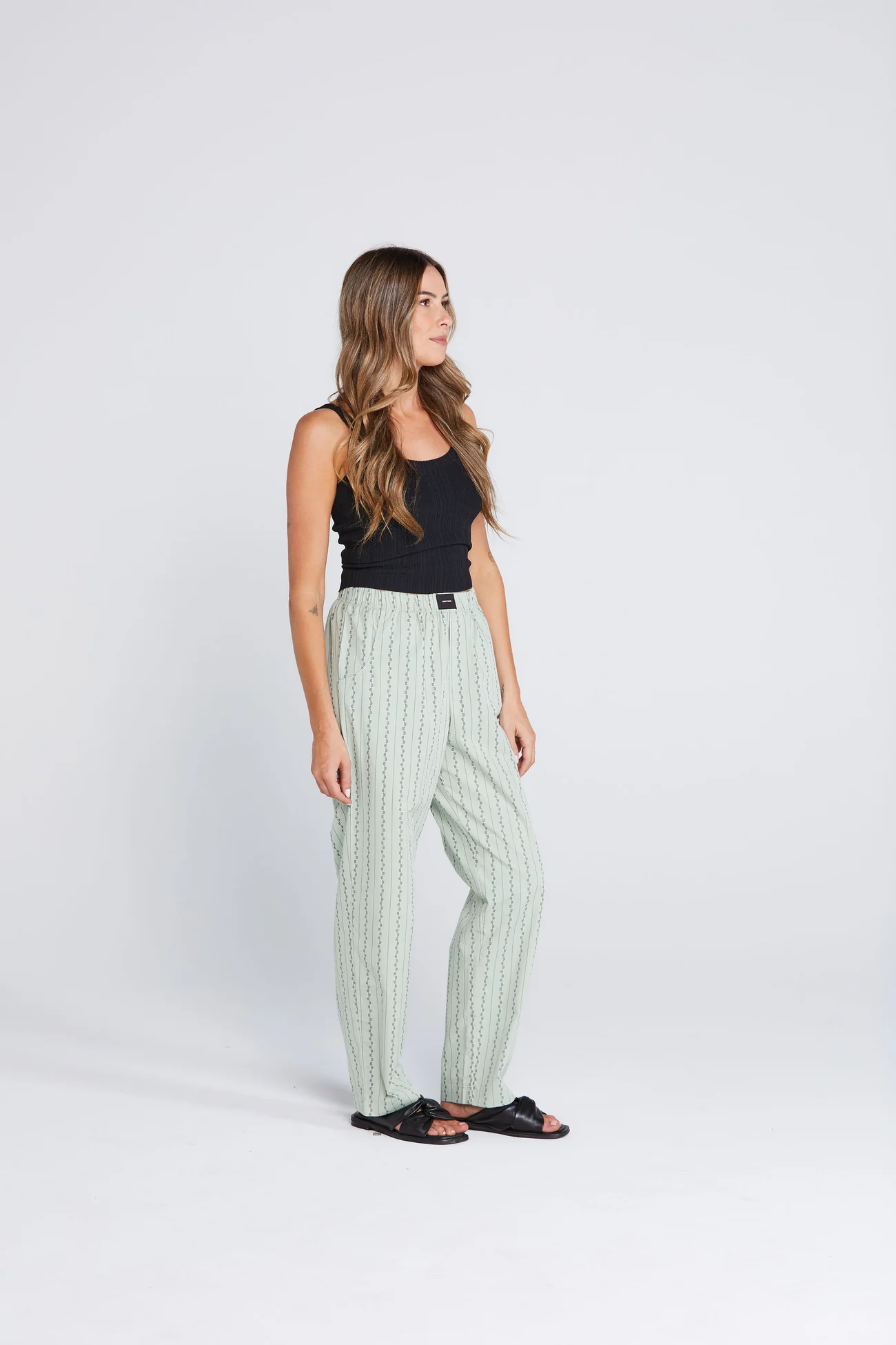 Thing Thing Daydream Boxer Pants - Petal Pinstripe