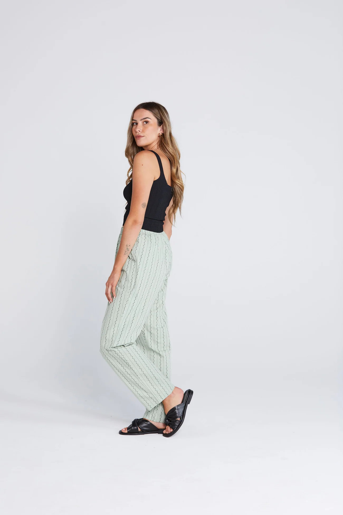 Thing Thing Daydream Boxer Pants - Petal Pinstripe