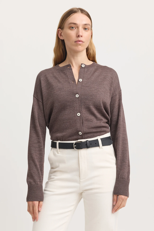 Toorallie Fine Knit Cardigan - Mocha