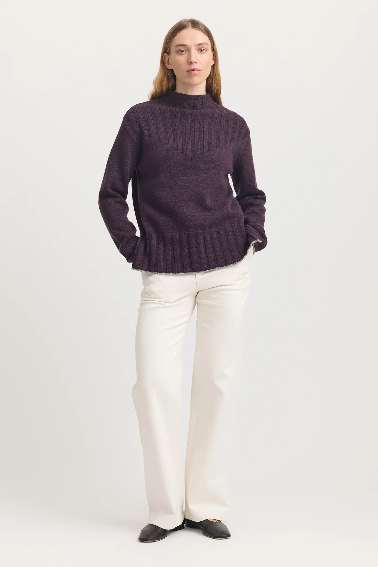 Toorallie Wide Rib Mock Neck - Sumak
