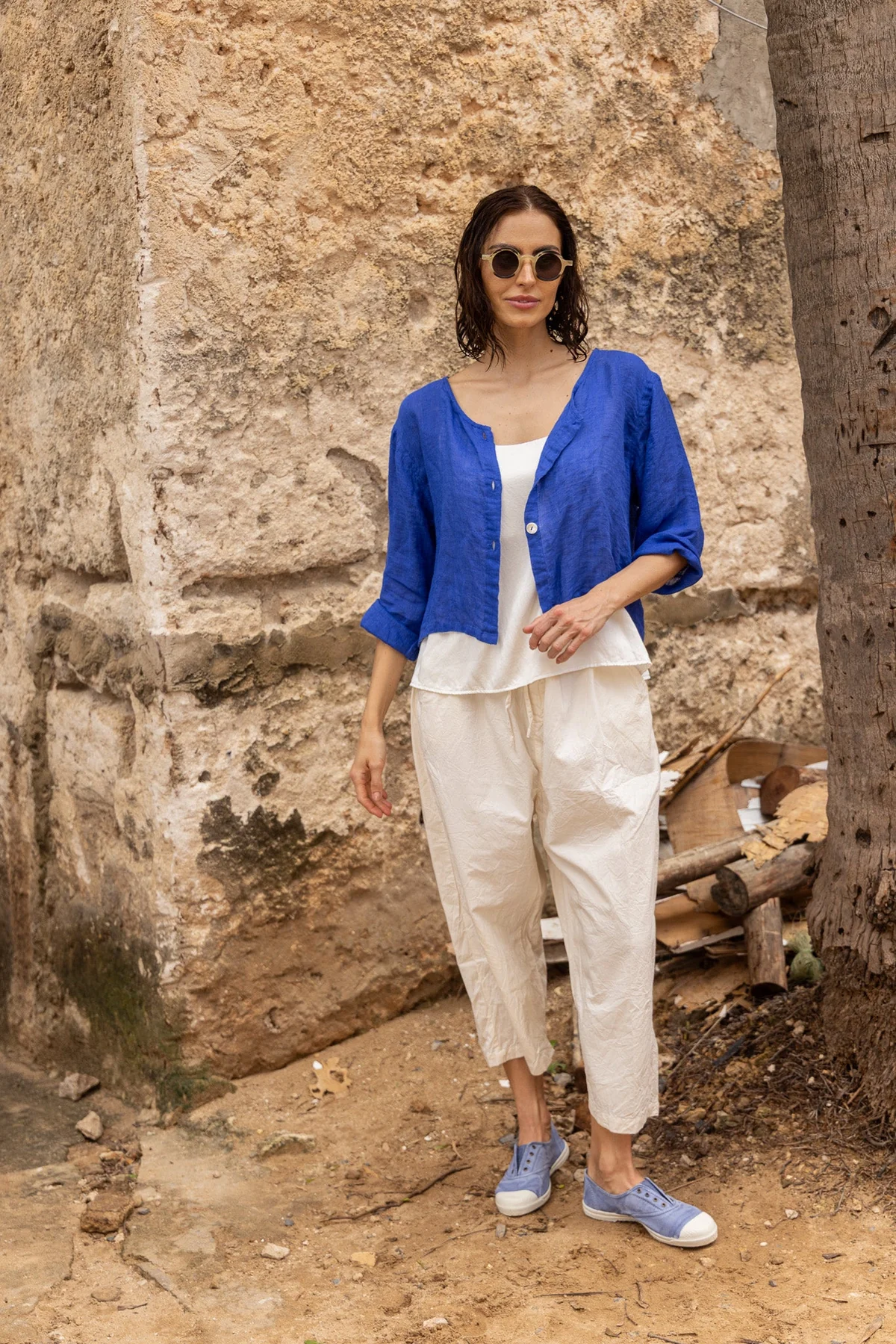 Meg by Design Doto Jacket Linen - Cobalt