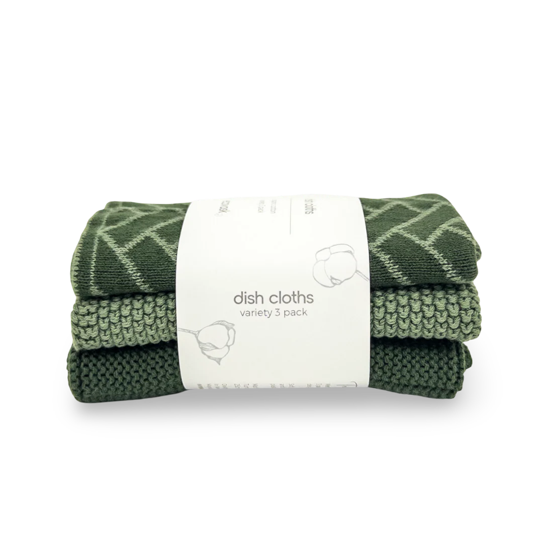 Ecovask Dishcloth Variety 3pk - Forest Herringbone