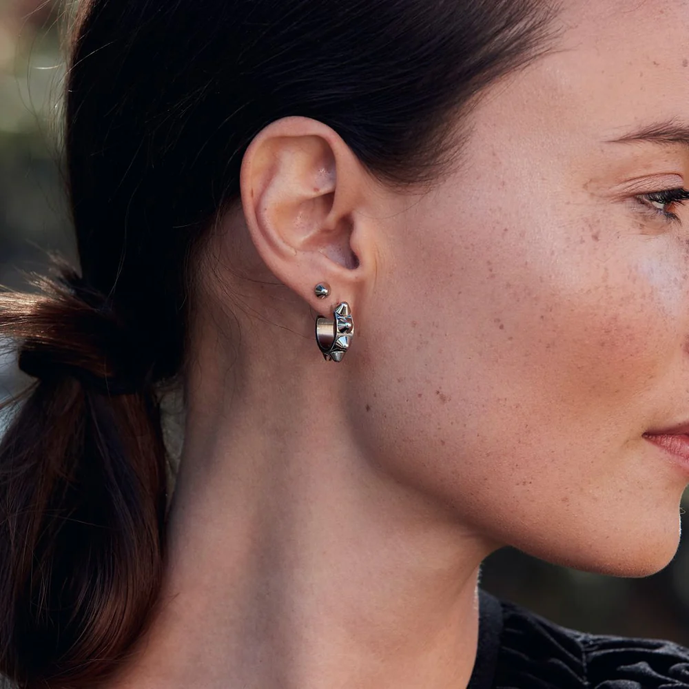 Edblad Peak Creole Earrings Small Steel