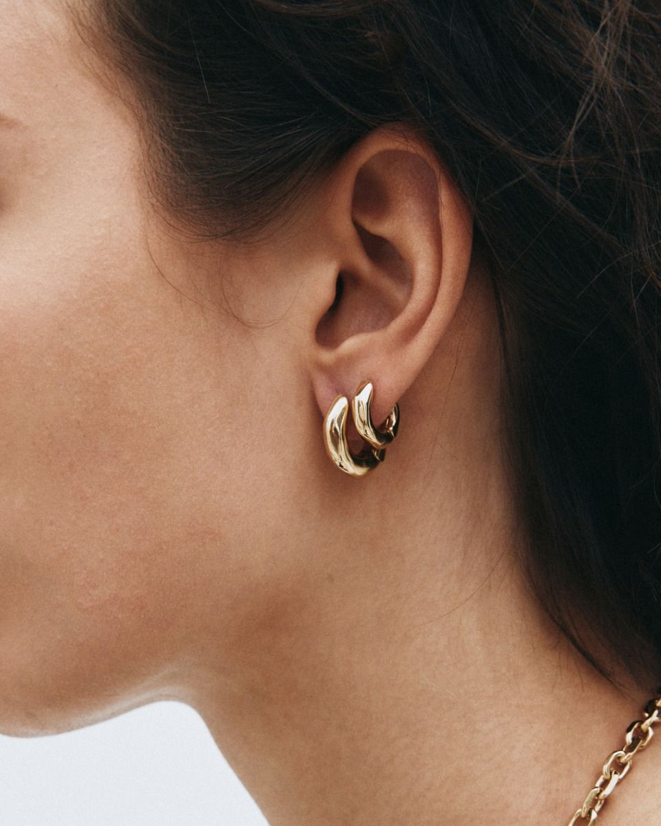 Edblad Crystalite Hoops L - Gold