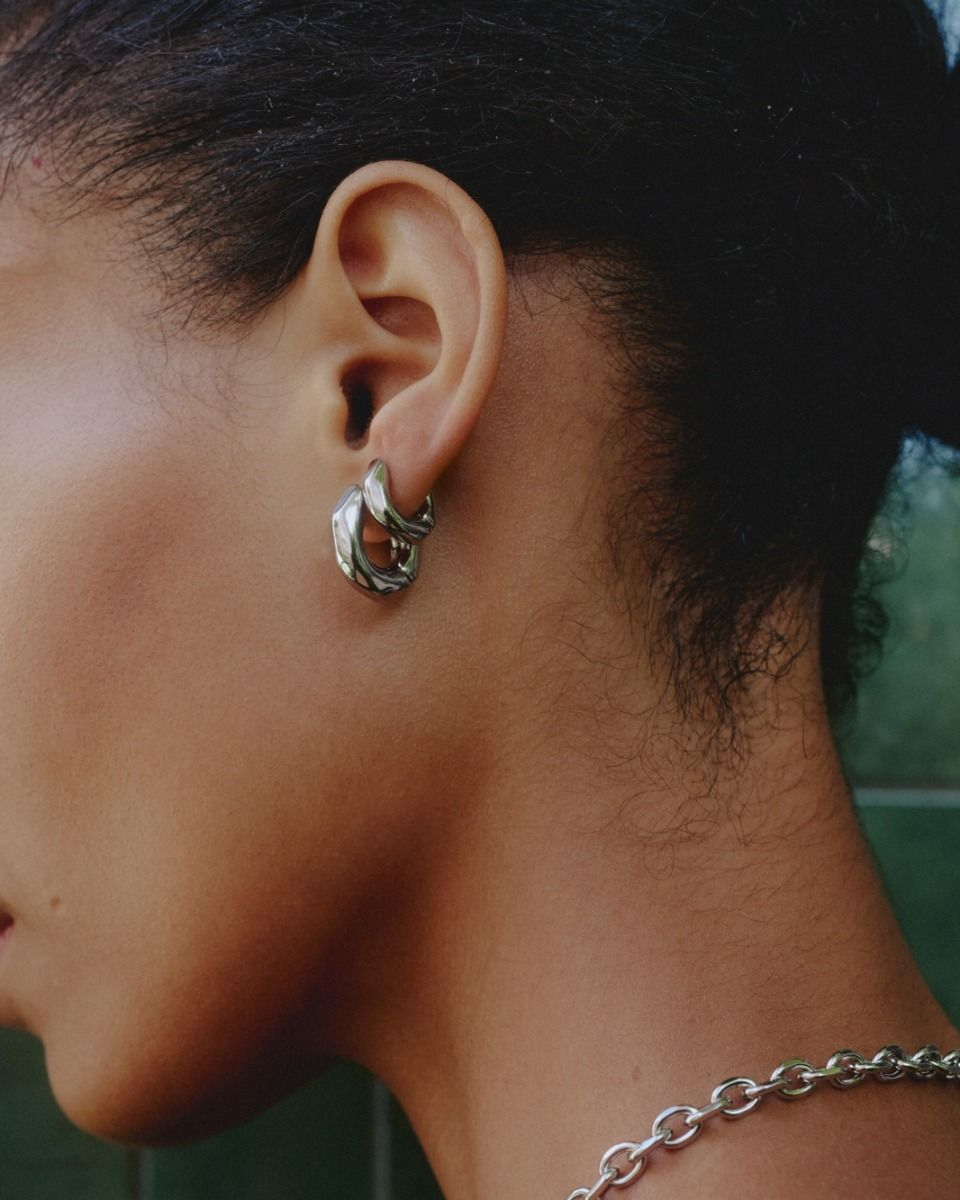 Edblad Crystalite Hoops S - Silver