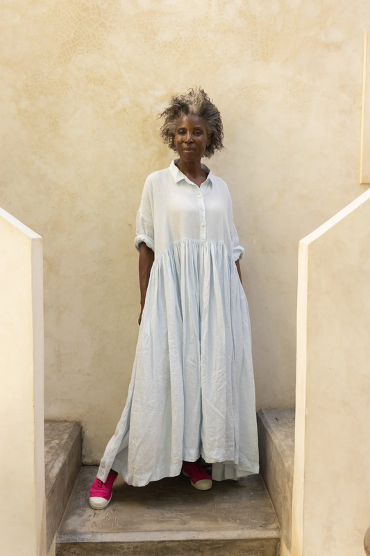 Meg By Design Edith Dress Linen - Ice