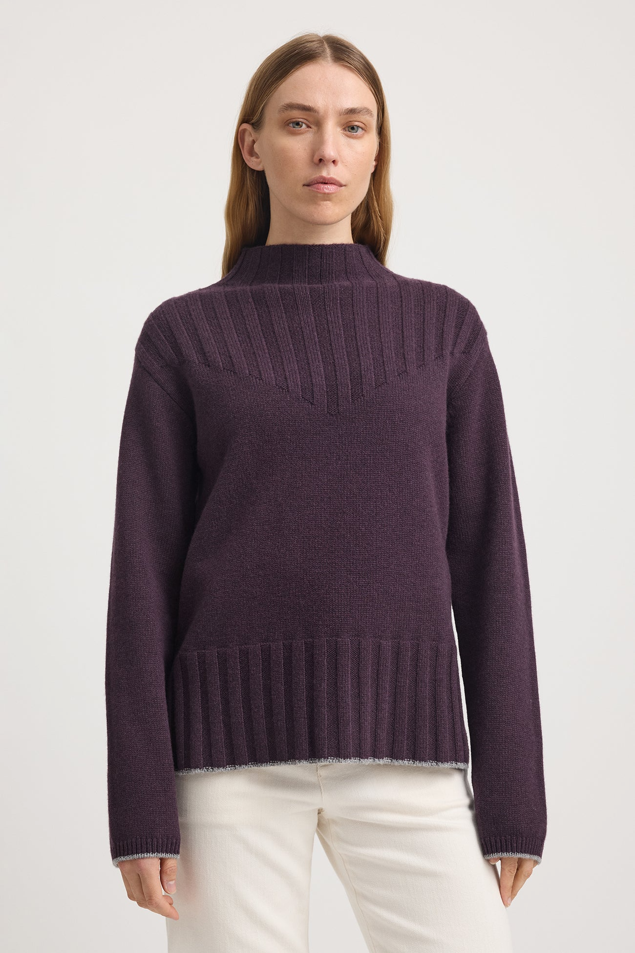 Toorallie Wide Rib Mock Neck - Sumak