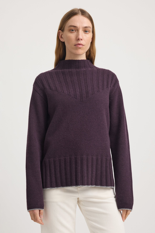 Toorallie Wide Rib Mock Neck - Sumak