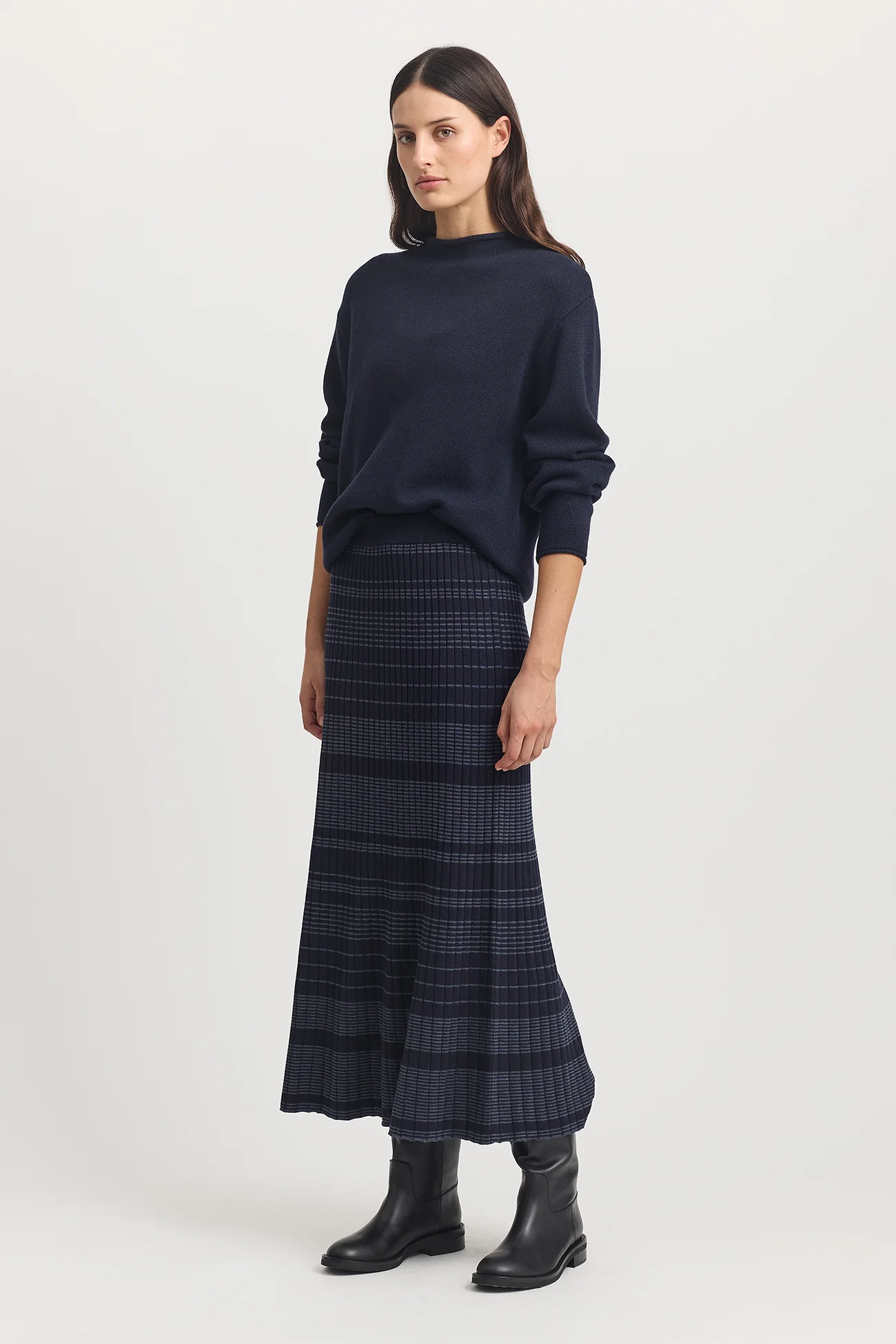 Toorallie Relaxed Mock Neck - French Navy