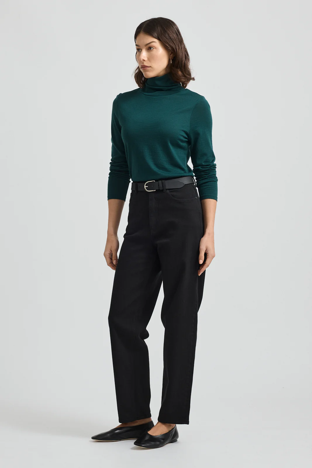 Toorallie Turtle Neck Tee - Cedar Green
