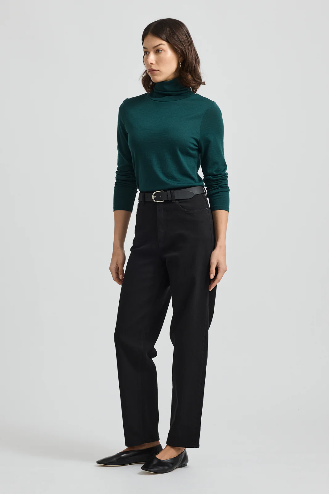 Toorallie Turtle Neck Merino Tee - Cedar