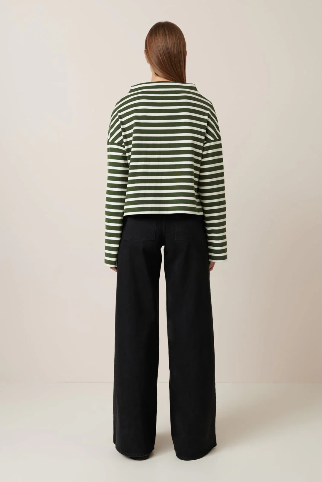 Kowtow Field Top - Green Lily Stripe